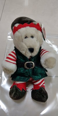 絕版收藏 Starbucks 星巴克熊寶寶：2001年17th 耶誕熊 聖誕節-綠衣紅條裝～稀有