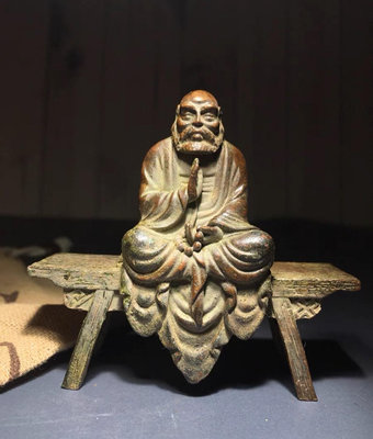 【二手】 舊貨雜項純銅板凳佛達摩祖師佛像坐像實心老銅貨隨身佛供奉415 古玩雜項【楚風漢韻】