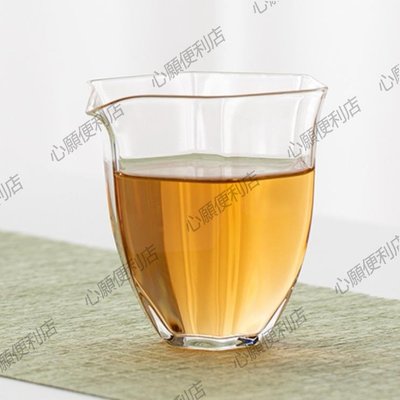 皇家茶器六角玻璃公道杯耐熱分茶器單個家用透明公杯茶海茶具配件-心願便利店