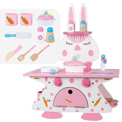 【UP101】【親親】木製粉紅兔廚房(MSN18004)