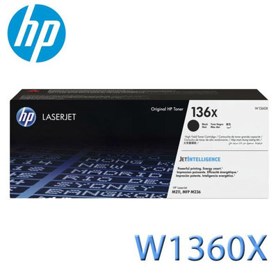 【MR3C】含稅公司貨 HP W1360X 136X 黑色 原廠碳粉匣 適用:LaserJet M236/M211