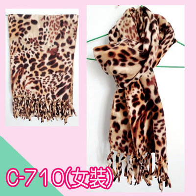 寶貝屋【直購20元 】時尚豹紋毛料色圍巾-C710