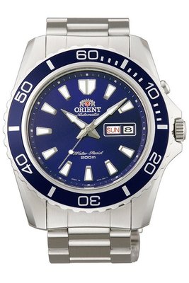 [時間達人]可議ORIENT 東方錶 WATER RESISTANT系列 200m潛水錶 鋼帶款 藍色 FEM75002