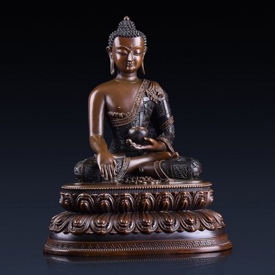 現貨熱銷-盛凡 釋迦牟尼佛像仿古銅釋迦摩尼佛像擺件精致如來佛藏傳佛教佛像
