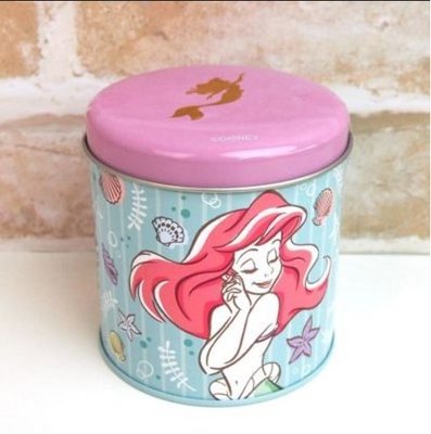 Ariel's Wish-日本東京迪士尼Disney小美人魚愛麗兒公主薄荷綠湖水綠圓桶鐵罐禮盒收納盒空盒現貨-日本製-
