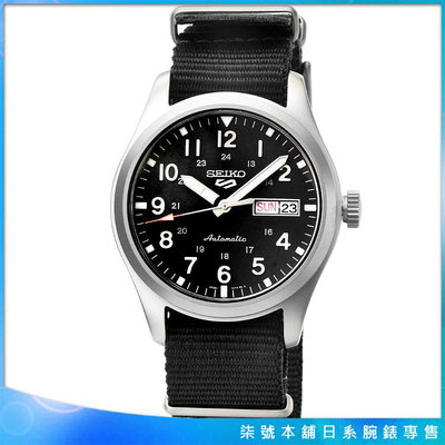 【柒號本舖】SEIKO精工次世代5號機械帆布帶腕錶-黑面 / SRPG37K1