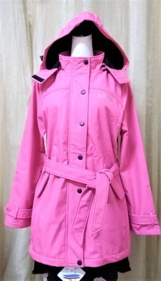 粉紅 透氣 保暖 防風 長版外套 風衣 --免運費