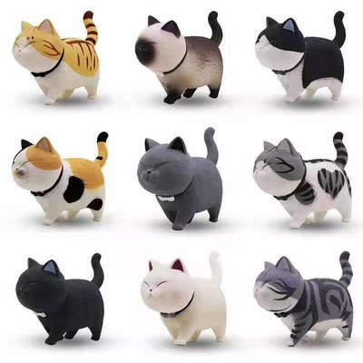 現貨 9 件套可愛迷你動物公仔日本動漫鈴鐺貓玩偶可愛貓*滿200元發貨