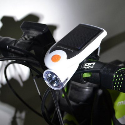 跨境山地車USB騎行車燈單車夜騎裝備太陽能自行車前燈~特價
