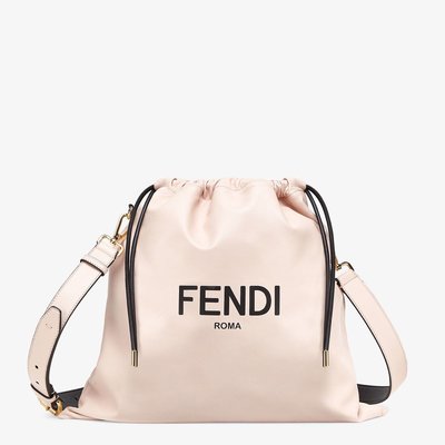 Fendi nappa leather pouch bag 束口袋 包 最新 假日系列 大款 粉紅 baguette 限量