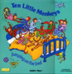 ＊小貝比的家＊ TEN LITTLE MONKEYS JUMPING ON THE BED /平裝書+JYCD/3-6歲