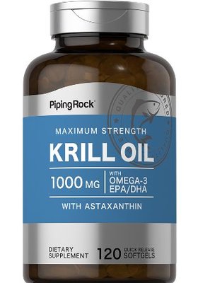 【天然小舖】Piping Rock 超高單位磷蝦油 krill oil 1000mg*120顆