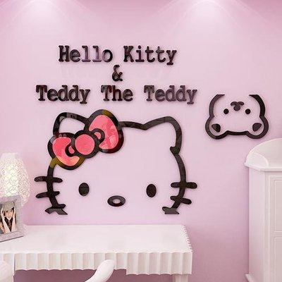 kitty 熊款 壓克力立體壁貼 家庭佈置 幼兒園 室內設計 裝潢佈置
