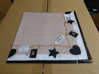 《24H必回覆》FURLA 女用 手帕（鍊子方框）約50*50cm 日本製 100%綿 中西（株）