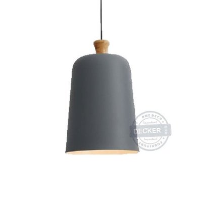 【Decker • 德克爾家飾】北歐設計燈飾 Nordic Style 鐵件吊燈 木柄裝飾 高帽子吊燈 - 灰
