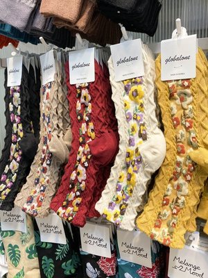 韓國進口東大門glalalane泫雅風立體花紋甜美中筒襪子女秋季四季