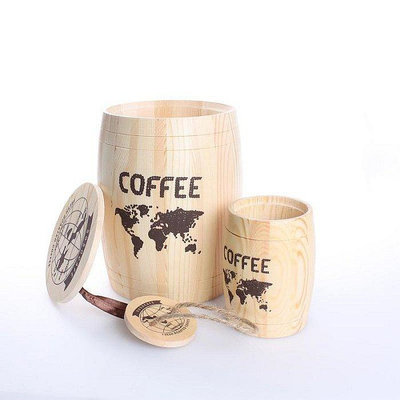 ✨愛鴨咖啡✨咖啡木桶 生豆桶 橡木桶 收納桶 防潮桶 吧檯裝飾 儲豆桶