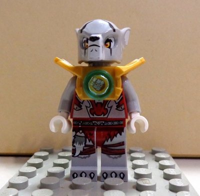 【LEGO樂高】 Legends of Chima 神獸傳奇系列 灰色頭盔 金色盔甲 灰狼狼武士 雙表情 Worriz