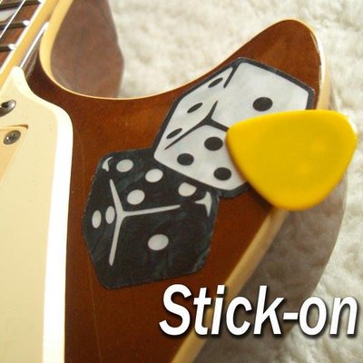 園之屋 現貨 日本 Inlay sticker 骰子 Pick 撥片黏性貼 木 電 吉他 烏克麗麗 琴身/護板貼紙