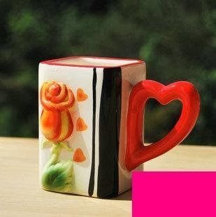【熱賣精選】情侶馬克杯 咖啡茶水牛奶早餐杯 時尚陶瓷杯子玫瑰杯