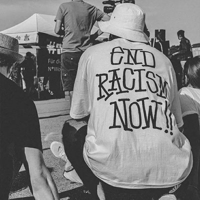 STUSSY END RACISM TEE 限定款反對種族歧視字母印花短袖T恤
