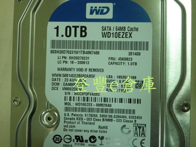 【登豐e倉庫】 YF185 WD10EZEX-08M2NA0 1TB SATA3 硬碟