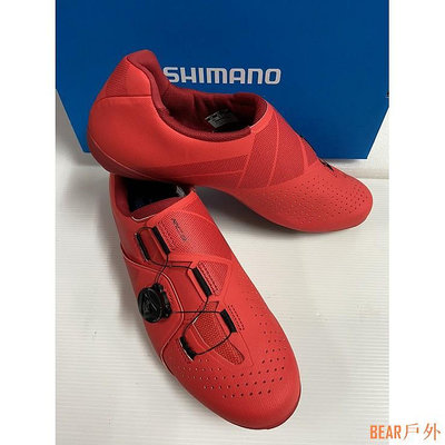 BEAR戶外聯盟『時尚單車』贈擦鞋濕紙巾  shimano RC300 卡鞋 RC3 公路鞋 寬楦版 紅色 旋鈕