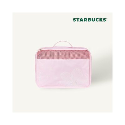 現貨熱銷-韓國*STARBUCKS星巴克22 年新款櫻花粉野餐包旅行包化妝包