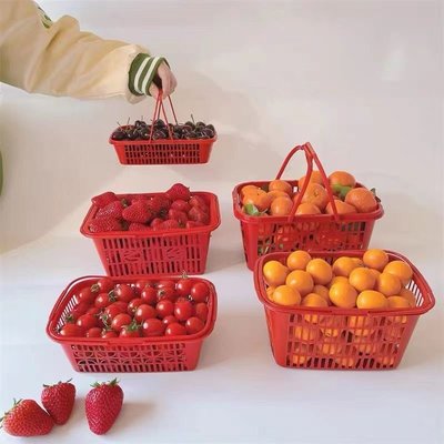 葡萄藍桃子籃草莓藍廠家批發水果籃帶蓋草莓桑葚藍手提送禮采摘~特價