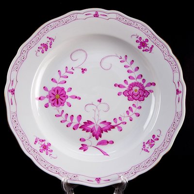 *JAZZ 棧 * 德國麥森Meissen 手繪紫印度系列大型瓷盤