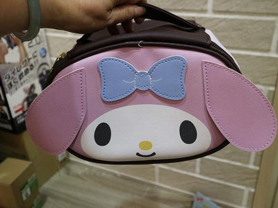 婕的店日本精品~日本Sanrio 美樂蒂皮質手提化妝包(附化妝鏡)大