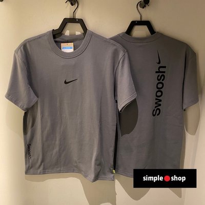 【Simple Shop】NIKE SWOOSH 標語 短袖 大勾 重磅 運動短袖 灰色 男款 DX6307-084