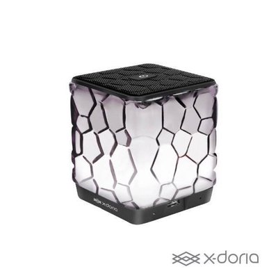 全新 X-Doria 經典黑色款 水立方藍芽喇叭 發光音箱 桌面燈光 智能小音響 4種炫彩燈光