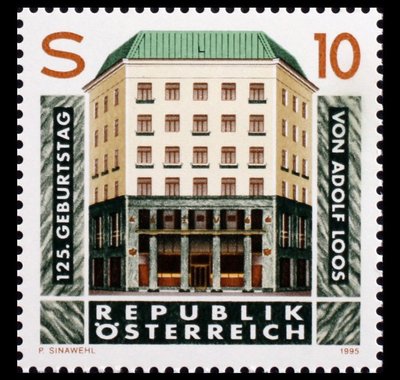 奧地利郵票---1995年---建築郵票紀念建築師--- 1 全---F456---集錦專題