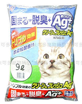 日本IRIS貓砂KFAG-90礦物砂粗砂超強凝結AG抗菌☆米可多寵物精品☆
