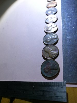 銘馨易拍重生網 109MA007 早期 美國 1970～79年7字ㄧ條龍～ 1美分 老錢幣/硬幣（10枚ㄧ標） 保存如圖
