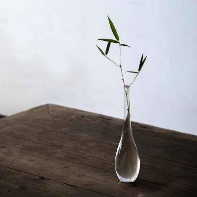 下殺 日式玻璃花瓶透明花器中式禪意觀音玉凈瓶客廳桌面擺件插花器皿#花瓶#花器#擺件#花盆