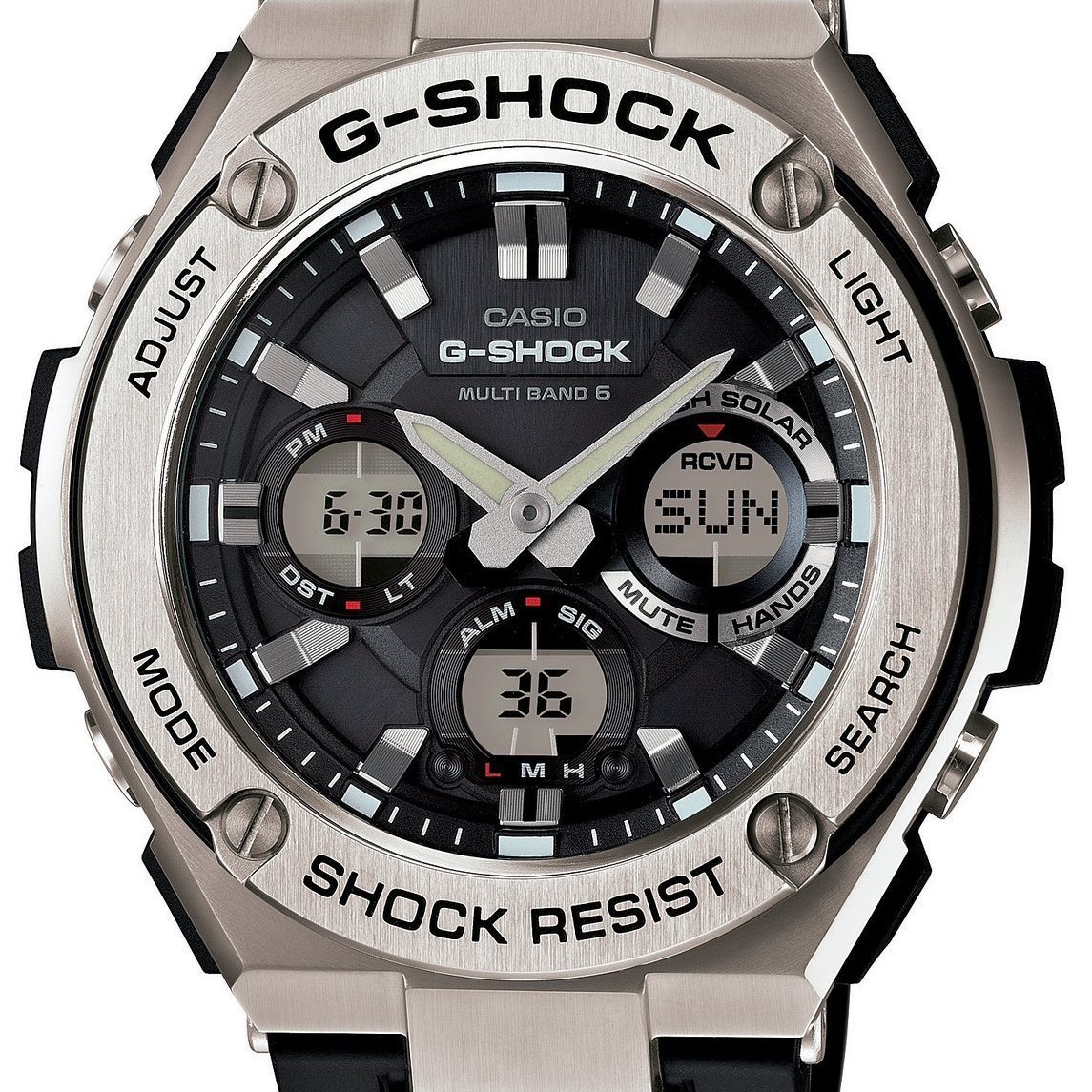 光華.瘋代購[預購] CASIO G-SHOCK G-STEEL GST-W110-1A JF 太陽能電波