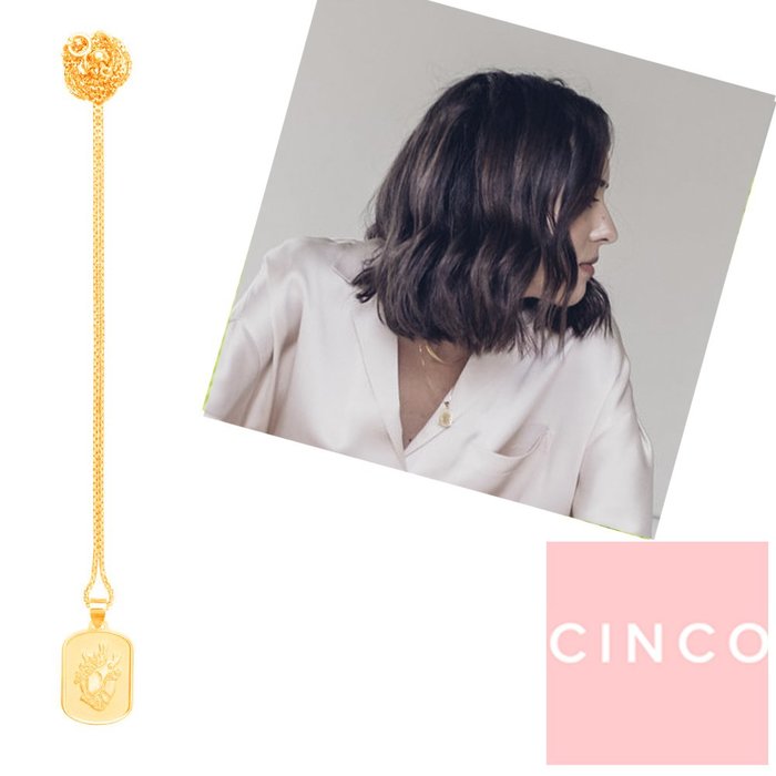 CINCO 葡萄牙精品 Aimee necklace 跳動之心 24K金硬幣項鍊 滑球可調式設計