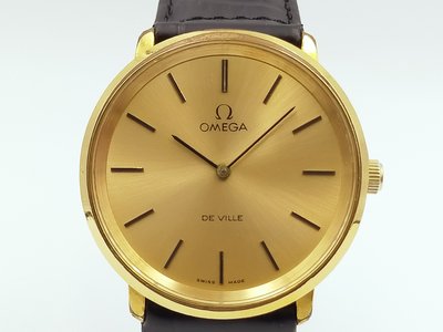 【發條盒子A1111】OMEGA 歐米茄 de ville系列 金面鍍金手上鍊 經典錶款 111.0107