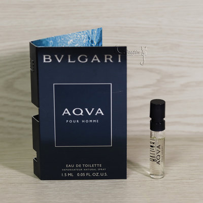 BVLGARI 寶格麗 水能量 AQVA Pour Homme 男性淡香水 1.5ml 可噴式 試管香水