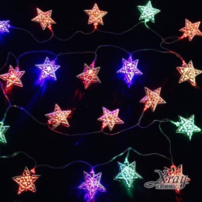 節慶王X射線【X411519】20燈LED鐵五角星電池燈(四彩)，聖誕樹/LED/聖誕燈飾/造型燈/聖誕佈置/裝飾燈/聖