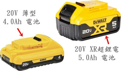 DCB240【花蓮源利】公司貨20V 4A薄型鋰電池 DEWALT得偉 Max XR超鋰電電池 5A DCB205