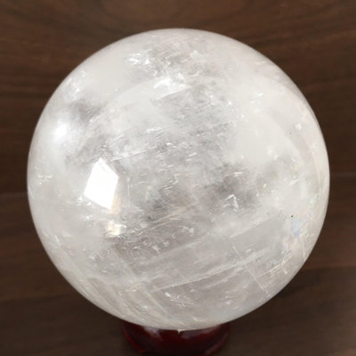 天然冰洲石球擺件 白色方解石家居裝飾 帶彩虹光 球直徑約8. 水晶 擺件 原石【天下奇物】2772