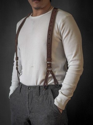 {BTO}台灣匠人手作【HEYOU】Worker Style Suspender 復古工裝全皮革褲吊帶