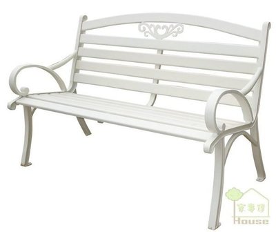 [家事達] 台灣OA-535-2 鋁合金公園椅(白色) 特價