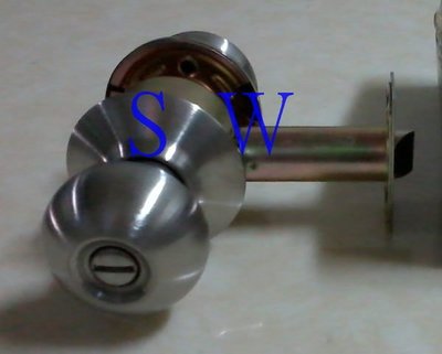 《LockWare》廣安牌 C9610型 (無鎖匙) 85mm 喇叭鎖 浴廁鎖 浴室鎖 廁所鎖門用 不銹鋼磨砂銀色