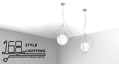【168 Lighting】極簡銀鉻《時尚吊燈》（兩款）小款GD 23219-5