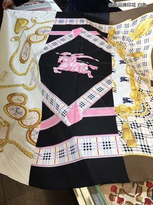 美國代購Burberry 巴寶莉 時尚潮流 英倫經典 春夏漾彩粉色戰馬刺繡領巾 絲巾 披肩 140-