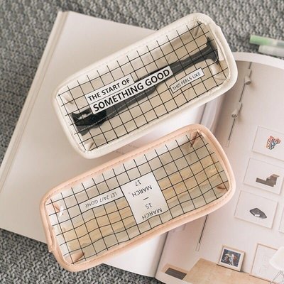 韓國簡約透明鉛筆袋創意可愛小清新文具盒高中生男女筆~特價